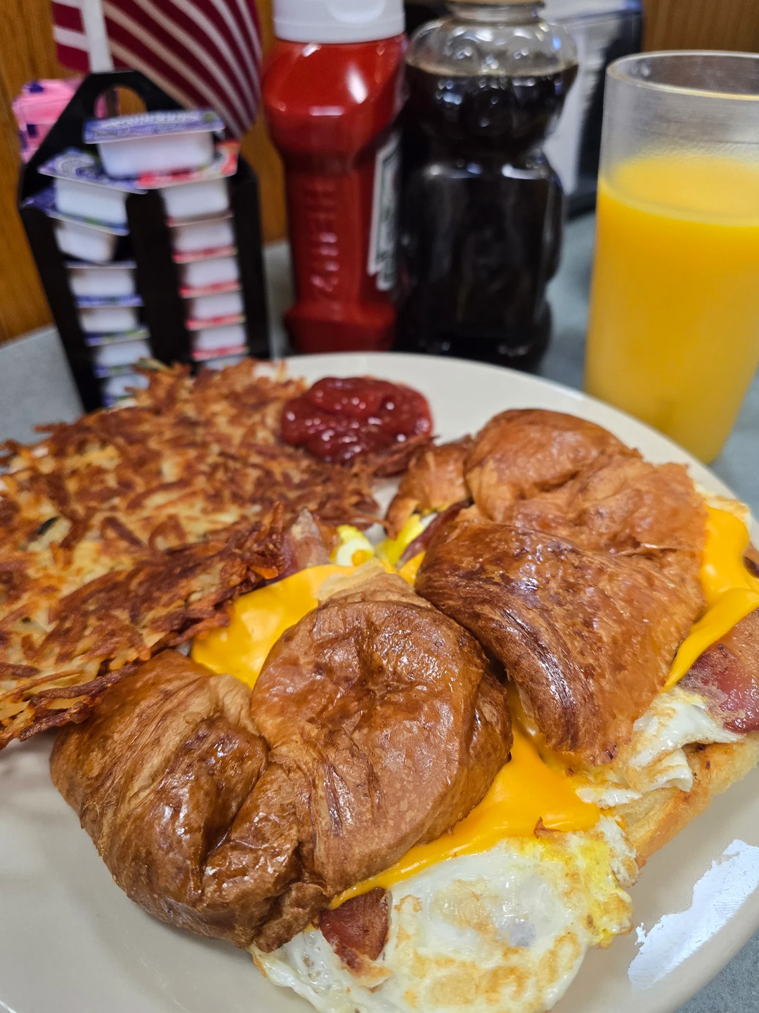Croissant breakfast sandwiches at Golden Bear Restaurant in Largo, Florida